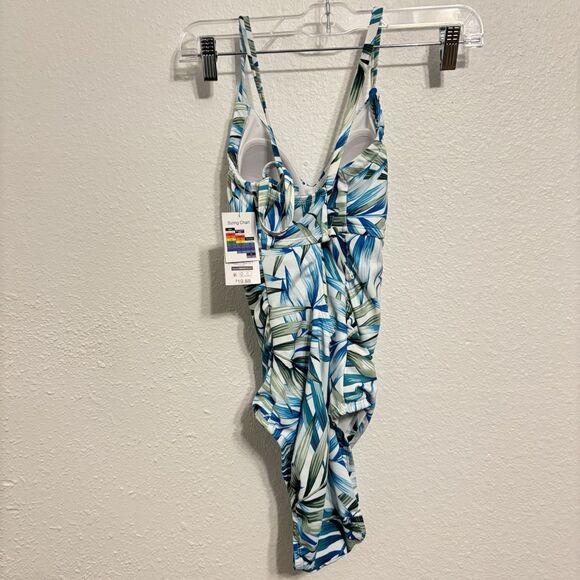 Time and Tru Women's Flower Frenzy One Piece Swimsuit Size Small Tropical Beach - Picture 5 of 7
